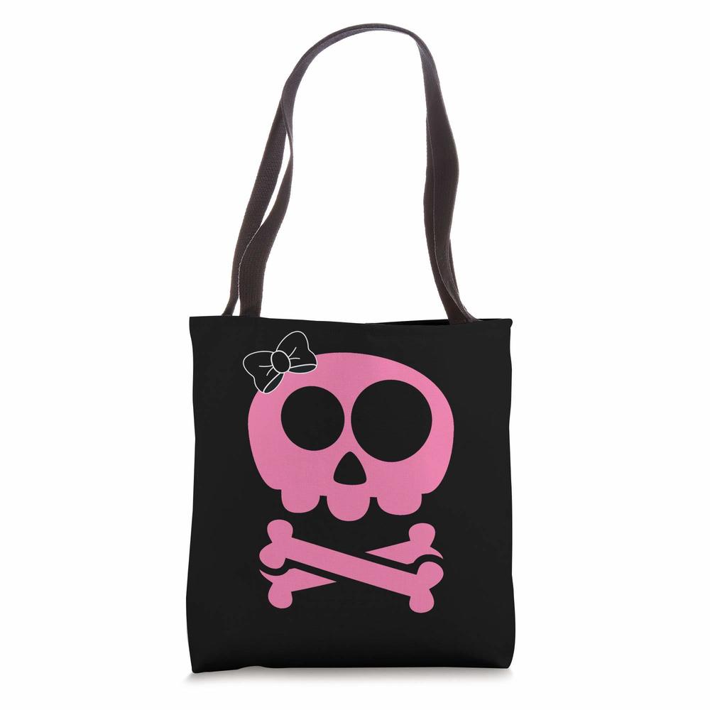 Pink Skull And Crossbones Girl Pirate Tote Bag :D